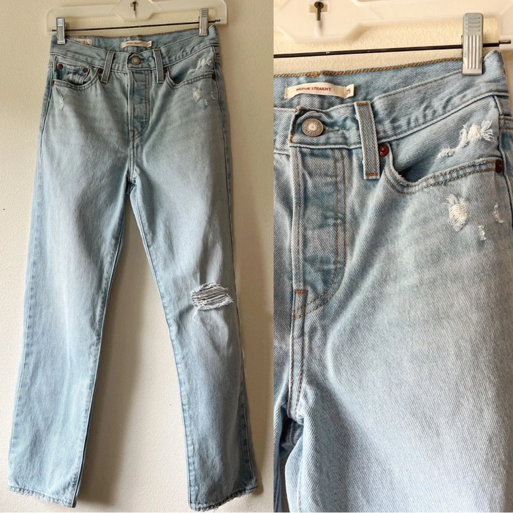 Levis wedge fit high rise light wash size 25 - Picture 2 of 10